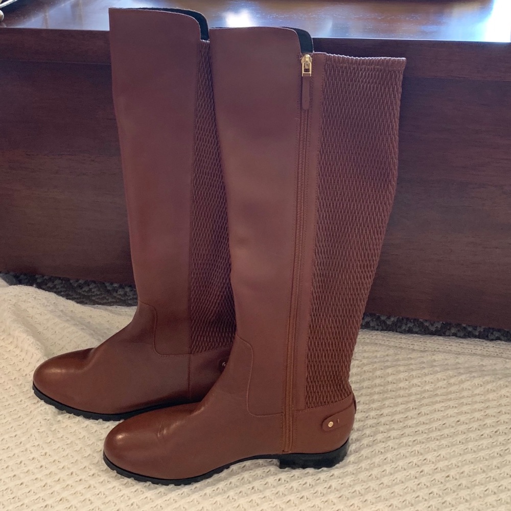 Sudini Brown Boots with Stretchy Back